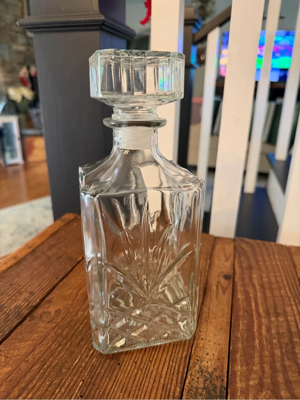 Stunning gothic farmhouse glass tequila decanter
